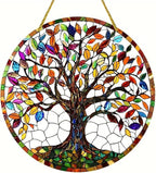 Colorful Tree Acrylic Ornament with Hanging Rope Chain Acrylic Wall Hanging Decoration for Window Door Display