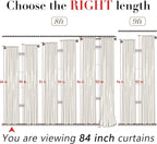 XTMYI Living Room Drapes 70 Inch Wide by 84 Long for 72 in Width Window, Back Tab Hooks Pleated Linen Cotton Extra Wide Boho Semi Sheer Curtains for Bedroom Set 2 Panels,70x84 Inch Length,Olive Green