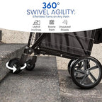 SereneLife Small Compact Folding Shopping Cart with Removable Waterproof Liner – 360° Swivel Wheels, Rust‑Proof Steel Frame, 70 lb Capacity – Portable Grocery, Laundry & Travel Cart (Black)