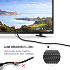 25ft - 1/4 inch Cord Protector Cable Sleeve Split Wire Loom Tubing for Power Cord Audio USB Cable, Cord Sleeve Cable Management for TV Computer, Cord Protectors from Pets Chewing, Black