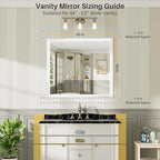 40x36 Inch White Bathroom Mirror for Wall, Thick Metal Framed Rectangle Mirrors for Over Sink, Bedroom, Living Room, Entryway, Anti-Rust, HD Tempered Glass