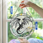 Stained Glass Window Hanging, Pauyadu 8 Inch Dragon Suncatcher Ornament, Stained Glass Suncatcher, Window Decor, Dragon Lovers Gifts, Gifts for Women, Men, and Friends