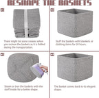OIAHOMY 9”x9”x7” Storage Cubes, Cotton Rope Woven Baskets for Organizing, Cube Storage Bin, Small Gift Basket for Shelf, 3-Pack, Grey