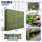 E&K 162" Wx36 Hx12 D Artificial Boxwood Hedge Wall, Artificial Outdoor Privacy Wall for Balcony Backyard Office, Indoor Divider Freestanding Greenery Backdrop