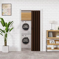 24"-36" x 80" Accordion Doors Interior - Vinyl PVC Bifold Accordion Closet Doors, Includes Door & Mounting Hardware, Handle, Temporary Folding Door for Doorway Pantry Laundry, Walnut