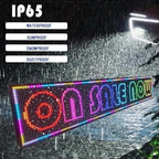 HS ProgrammableLed Sign , Outdoor Digital Scrolling Open Neon Signs, Electronic Message Display Screen Banner Board Large Waterproof for Business Store Advertising Window Public , Full Color High Brightness P10 77’’x14’’, WIFI control Custom Text