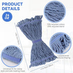 Commercial Heavy Duty Mop Heads Replacement for Rubbermaid: 6 Packs 24oz Industrial Wet Mop Head for Floor Cleaning - Commercial Products Looped End String Head Refills