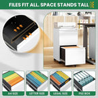 Mobile File Cabinet with Lock, 2 Drawer Under Desk Filing Cabinet with Wheels for Legal/Letter/A4 (Fully Assembled,White)