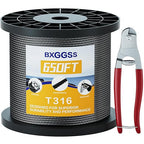 1/8 T316 Black Stainless Steel Cable – 650FT Heavy Duty Wire Rope for Cable Railing Kit and Hardware – Black Coated, Rustproof, Flexible for Outdoor and DIY Applications