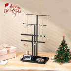 pickpiff Black Jewelry Stand Holder Organizer: 14.5" Sturdy Hanger for 80 Pcs Jewelry, Jewlery Tower for Display Necklace, Earring, Bracelet, Watch