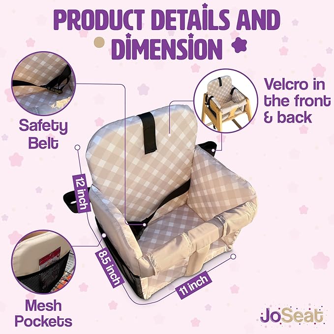 Shopping Cart Seat for Baby, High Chair Cover, Grocery Cart Cover, Cart Seat Cover for Baby, Shopping Cart Seat, Shopping Cart Cover for Baby (Beige Diagonal Checkered)