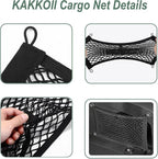 2 Layer Small Cargo Net,Cargo Storage Pocket Net, Mesh Elastic Pouch Organizer with Mounting Screws Hooks for Car,Rv, Trunk,Boats,SUV, Truck (2 Pack,19.8 x 9.8Inch(50 x25cm)