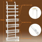 Moforoco White Over The Door Pantry Organizer, Pantry Organization and Storage, Metal Hanging Spice Rack Shelves Door, Seasoning Shelves, Laundry Room Organization, House and Kitchen Essentials