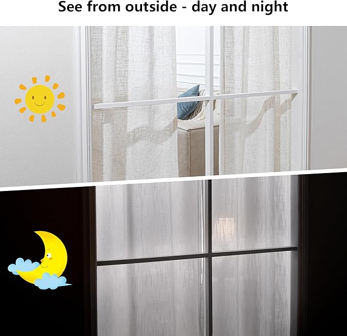 MYSKY HOME Living Room Curtains for Windows, Semi Sheer Linen Curtains Boho Room Decor Sliding Glass Patio Doorways Pinch Pleated Light Filtering Privacy Protect Soft Texture, 40" x 90", Linen, 2 PCS