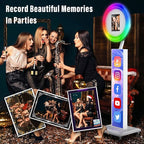 JIYANG Portable Photo Booth Compatible with Ipad 10.2-13inch,Photo Booth Machine with CHACKTOK APP Control,Photobooth VIP,Music Sync,Free Custom Logo,Light Box Honeycomb Case(White)