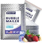 100-Pack Insulated Silver Thermal Bubble Mailers 10 x 11 - Waterproof Metallic Foil Self-Sealing Padded Envelopes for Cold Shipping, Perishables, Food, Cosmetics, Pharmaceuticals