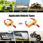 KAYCENTOP Universal Wheel Lock, Security Trailer Wheel Lock, Tire Lock Anti Theft for Trailers Golf Cart SUV Boat ATV Motorcycle Camper, 2 Packs with 6 Alike Keys (Yellow-Red)