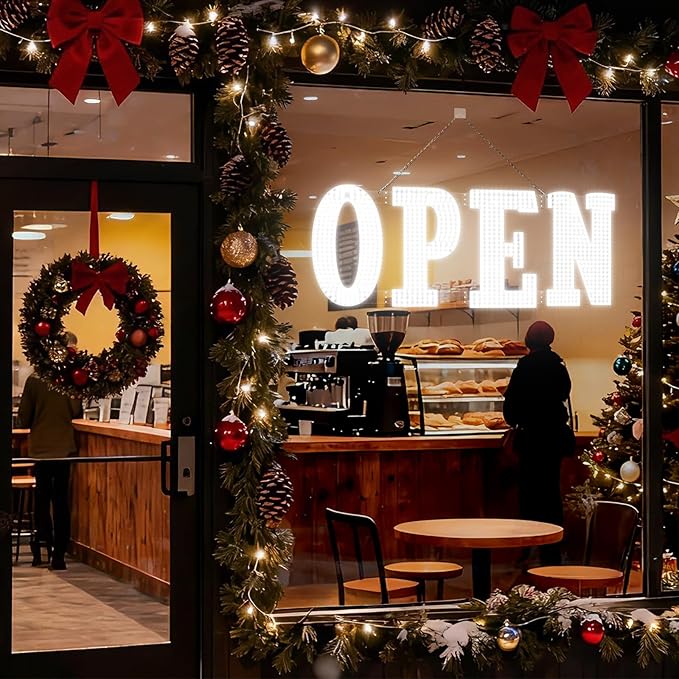 48" x 17" Extra Large LED Open Sign with Remote Control High Bright Visibility Business Signs 14 Mode Electric Display Sign Suitable for Shop, Bar, Hotel, Retail and Restaurant