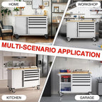 WORKPRO 52" x 20" 5-Drawer & 1-Door Rolling Tool Chest, Heavy Duty Tool Chest with Wheels, Power Strip, Locking System, Rolling Cabinet for Garage, Home & Kitchen, 1000 lbs Capacity