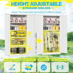 Pataku Metal Storage Cabinet, 72" Garage Cabinet with Doors and Shelves Lockable Steel Multifunctional Cabinets, White File Cabinets for Home, Office, Warehouse