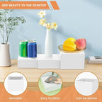 White Acrylic Buffet Risers 3PCS, Food Risers for Buffet Table, Food Display Stands for Party Catering Dessert Collectibles, Cube Boxes Display(Size 6.9", 7.7", 8")