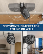 DEWENWILS 75FT Extension Cord Reel, 14/3C SJTOW Retractable Extension Cord Reel, Lighted Triple Outlets, 10A Circuit Breaker, Heavy Duty Power Cord, UL Listed, Ceiling/Wall Mount