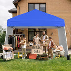 Tangkula 10x9.2 Ft Pop up Canopy with Sidewalls, UPF50+ Outdoor Tent with 8 Stakes, 4 Wind Ropes, Carry Bag, Portable Canopy Tent with Awnings for Camping, Patio, Market