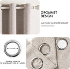 MIULEE Linen Blackout Curtains and Drapes 100% Room Darkening Thermal Insulated Grommet Window Panels with Coating 2 PCs W 42 x L 84 inches Khaki