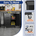Tool Storage Cabinet, Rolling Tool Cabinet with 4 Drawers and 1 Door for Garage, Tool Room, Assembly Required(Black)