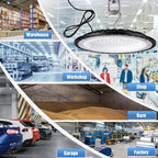 20 Pack 150W UFO Led High Bay Light Fixture,5000K Daylight Commercial Shop Bay Lighting,120VAC,21000LM,[650W MH/HPS Equiv.] US Plug Area Lighting for Warehouse/Barn/Gym/Factory/Workshop