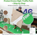 39" x 100' Heavy-Duty Floor Protection | Construction Grade Carpet Protector | Drop Cloth Plastic Film for Hardwood Floors | Waterproof Painters Covering with No Residue (Green)
