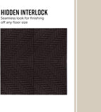 Playsafer Herringbone Rubber Interlocking Tiles | 16 X 16 | Easy Install for Indoor and Outdoor Use (Brown, 4 Tiles)