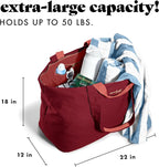Fit & Fresh Large Beach Bag for Women - Extra Large Travel Tote With Pockets