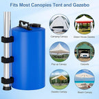 Canopy Water Weights Bag, 88 lb Tent 4 Leg Weights Bag, Portable 10L Water Bag Windproof Fixed Canopy Weights Bag, for Outdoor Pop Up Tent, Canopies, Gazebo, Shelter, 4 Pack (10L Blue)