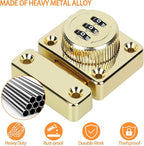 Alise Password Gate Latch Slide Bolt Latches Lock,Safety Double Sided Gate Hardware Locks,MSS002-G Gold Finish
