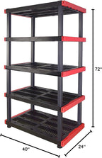 CX Craftsman, 5-Tier Highly Durable Storage Rack, 200lbs/shelf, (72.3”H x 40”W x 24”D), Interlocking Shelving Unit and Weather-Resistant Design, Perfect for Garage, Basement & Workshop