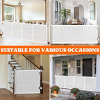 Pawtners Retractable Baby Gates Extra Wide, 41" Tall Extends up to 200" Wide, Dog Gate Indoor for Stairs, Pet Gate with Support Rods for Doorways Hallways Garage Indoor & Outdoor-White