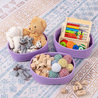 CubesLand Sturdy Woven Rope Storage Baskets, Purple, 2 Packs, 12" x 8" x 5.11"