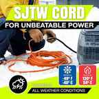 6ft Outdoor/Indoor Extension Cord 3-Outlet 12/3 Gauge Extra Heavy Duty ETL Listed, 3 Prong SJTW, Waterproof, Flexible Cold-Resistant Long Power Cord,15A 125V 1875W, Orange by LifeSupplyUSA