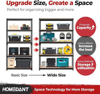 HOMEDANT 5 Tier Storage Shelves Adjustable Laminated Boltless Garage Metal Shelving Unit Heavy Duty Utility Rack Shelf Warehouse Pantry Closet Kitchen (2, (XL Deep) 48.1" W, Black)