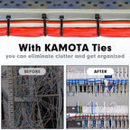 Zip Ties, KAMOTA 1500pcs 14 Inch Heavy Duty Self-Locking Nylon Zip Ties, Black Cable Ties with 50lb Tensile Strength, UV Resistant Cable Tie for Indoor and Outdoor Use