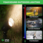 Landscape Spot Lights Outdoor - Warm & Cool White Low Voltage Spotlights Waterproof, 12V Adjustable White Accent Lights, All Metal Wired Aluminum, Black for Fountain Sign 12 Pack