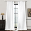 BrightWhite Lush Decor Curtains for 104-106 Inch Windows 2 Panel Sets, 105 Inches Curtains for Bedroom Black Out, Linen Drapes Back Tab Rod Pocket Custom Length (W50 xL105)