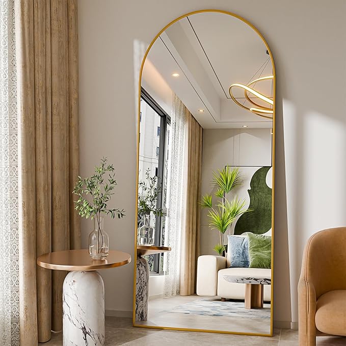 71"x28"Floor Mirror Full Length,Arched Full Length Mirror with Stand,Full Body Mirror,Hanging or Large Leaning for Bedroom Living Room Gold