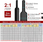 Chanzon 2:1 Ratio - 80Ft Roll - 3/8" (10mm) Heat Shrink Tubing 2:1(25M Total Length) Black Polyolefin Sleeving Wrap Shrinking 2 to 1 1pcs