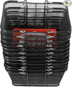 12PCS Shopping Baskets with Handles, Portable Wire Shopping Basket,for Stores Shopping