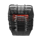 12PCS Wire Shopping Basket Set,Black Metal Shopping Basket with Handles,Portable Wire Mesh Shopping Basket Set for Stores Shopping