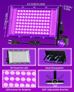 100W LED Black Lights IP66 Waterproof Black Light Outdoor with 5.9ft Plug+Switch,Flood Blacklight for Halloween Glow in The Dark Party Stage Light Neon Glow Birthday 2 Pack