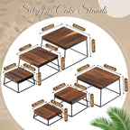 Weysat Set of 6 Dessert Table Display 4.7-8.6" Wood Risers Display Stands, Buffet Risers Food Stands for Party Catering Supplies Buffet Wood Cake Stand Set