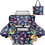Shopping Cart Cover for Baby Girl Boy 2-in-1 High Chair Water Resistant High Chair Cover w/Phone Pouch Pocket Gender Neutral Cart Cover for Babies Padded Grocery Cart Cover for Baby
